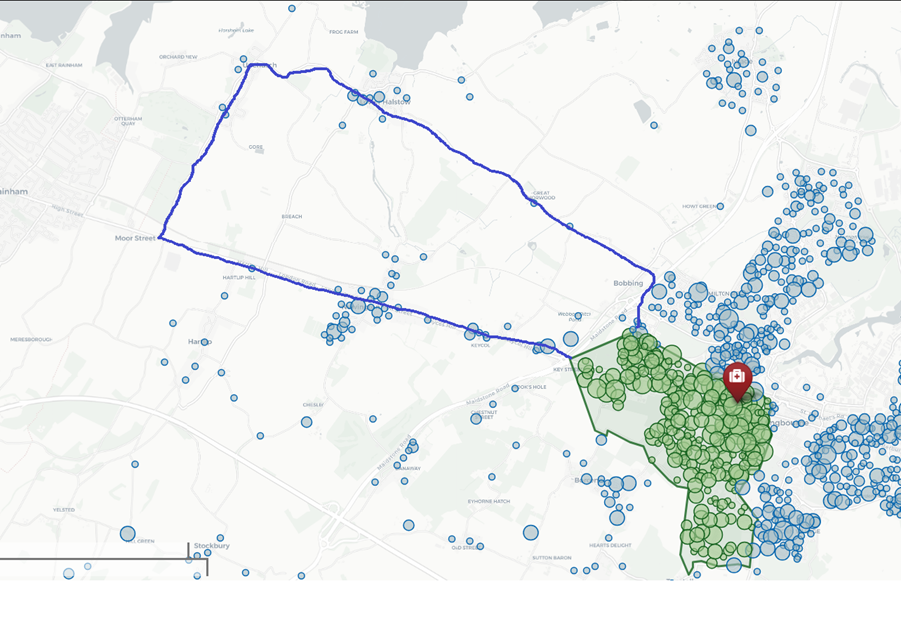 Map showing boundary change for London Road Medical Centre